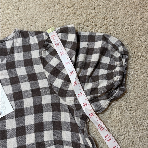 Rylee + Cru NWT Linen Marley Charcoal Checkered Gingham Babydoll Mini Dress XS - Picture 9 of 14